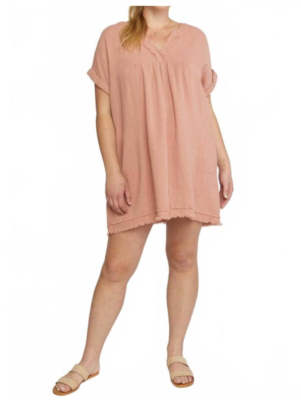 Entro Coral Double Gauze Tunic Medium